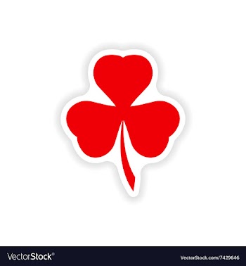 Stylish paper sticker on white background clover vector image