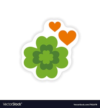Stylish paper sticker on white background clover vector image