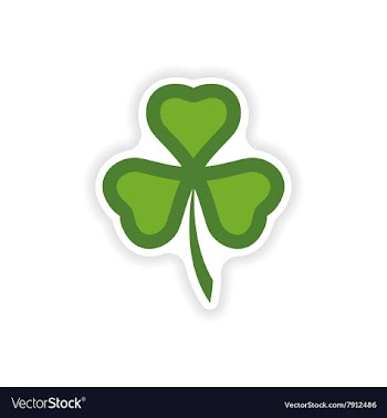 Stylish paper sticker on white background clover vector image