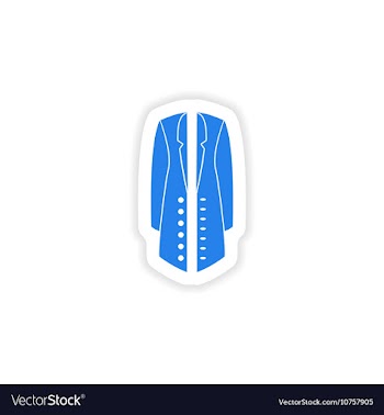 Stylish paper sticker on white background coat vector image