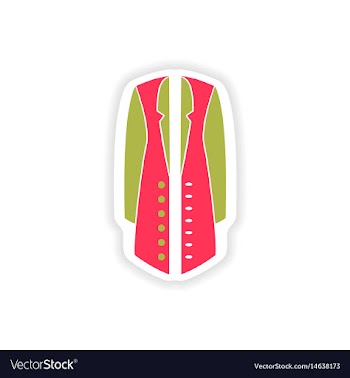 Stylish paper sticker on white background coat vector image
