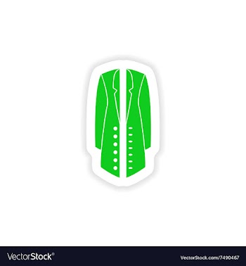 Stylish paper sticker on white background coat vector image