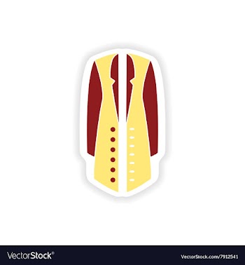 Stylish paper sticker on white background coat vector image
