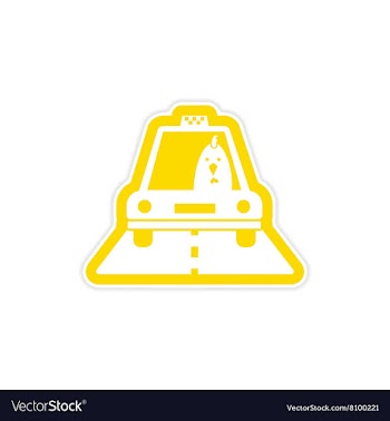 Stylish paper sticker on white background Cock vector image