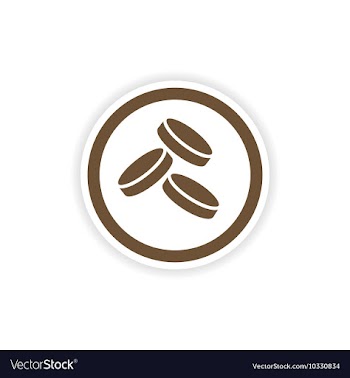 Stylish paper sticker on white background coins vector image