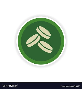 Stylish paper sticker on white background coins vector image