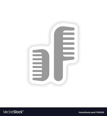 Stylish paper sticker on white background combs vector image