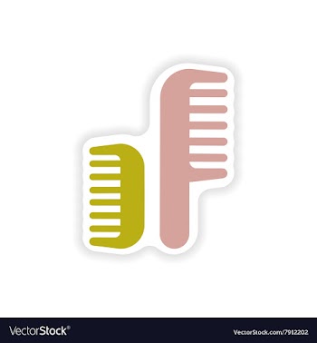 Stylish paper sticker on white background combs vector image