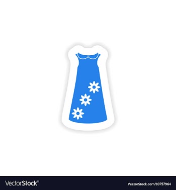Stylish paper sticker on white background dress vector image