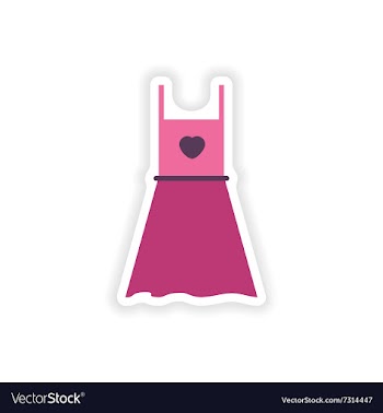 Stylish paper sticker on white background dress vector image