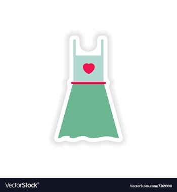 Stylish paper sticker on white background dress vector image