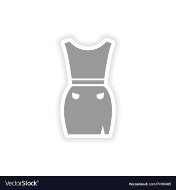 Stylish paper sticker on white background dress vector image