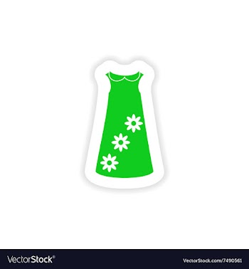 Stylish paper sticker on white background dress vector image