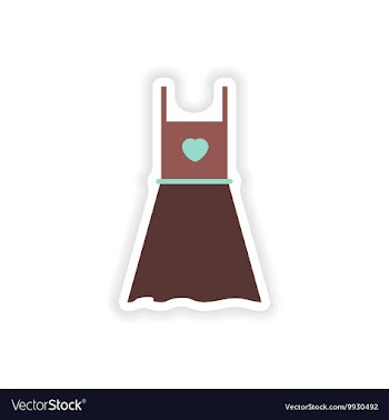 Stylish paper sticker on white background dress vector image