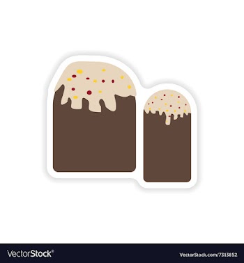 Stylish paper sticker on white background Easter vector image