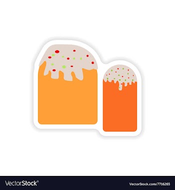Stylish paper sticker on white background Easter vector image