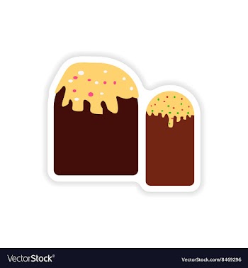 Stylish paper sticker on white background Easter vector image