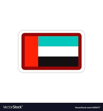Stylish paper sticker on white background emirates vector image