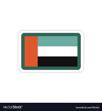 Stylish paper sticker on white background emirates vector image