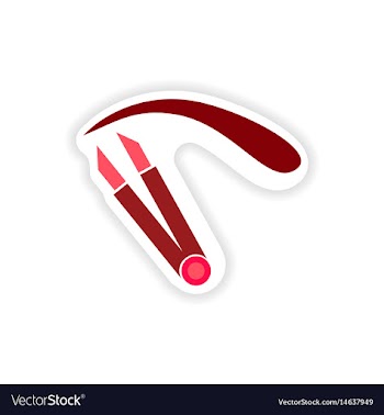 Stylish paper sticker on white background eyebrow vector image
