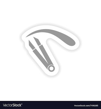 Stylish paper sticker on white background eyebrow vector image