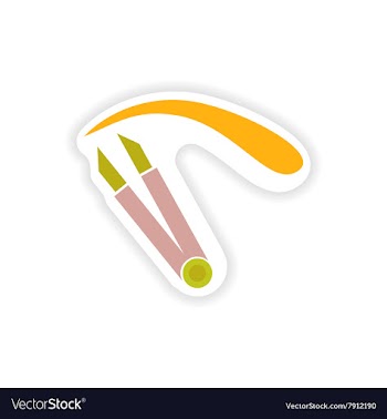 Stylish paper sticker on white background eyebrow vector image