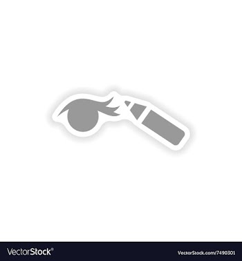 Stylish paper sticker on white background Eyeliner vector image