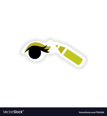 Stylish paper sticker on white background Eyeliner vector image