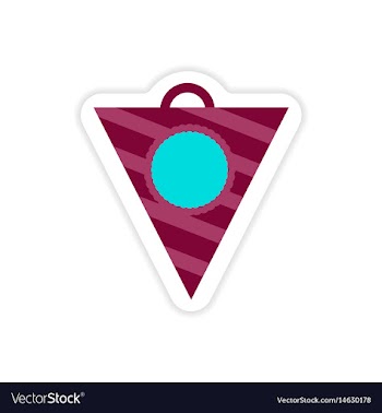 Stylish paper sticker on white background festive vector image