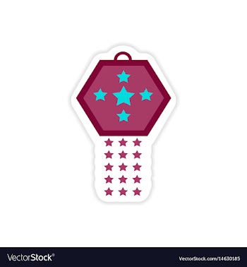 Stylish paper sticker on white background festive vector image