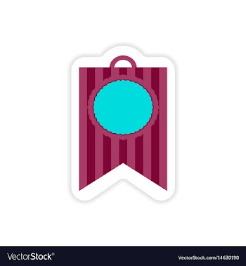 Stylish paper sticker on white background festive vector image