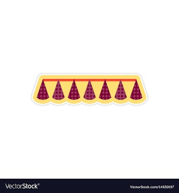 Stylish paper sticker on white background festive vector image