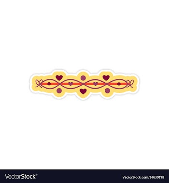 Stylish paper sticker on white background festive vector image