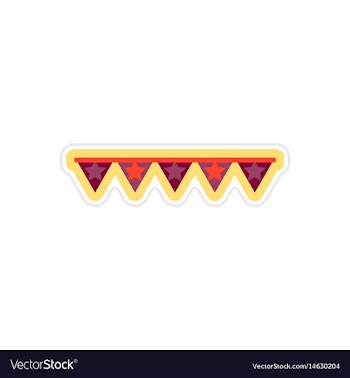 Stylish paper sticker on white background festive vector image