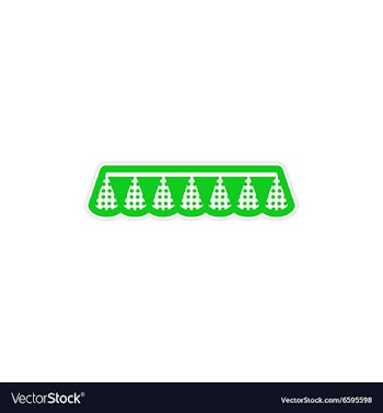 Stylish paper sticker on white background festive vector image
