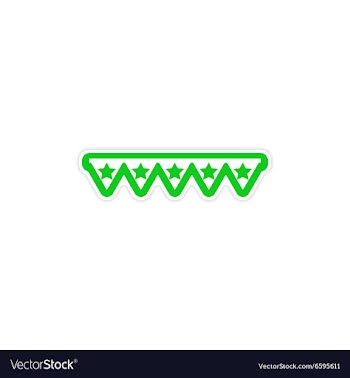 Stylish paper sticker on white background festive vector image