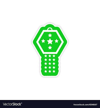 Stylish paper sticker on white background festive vector image