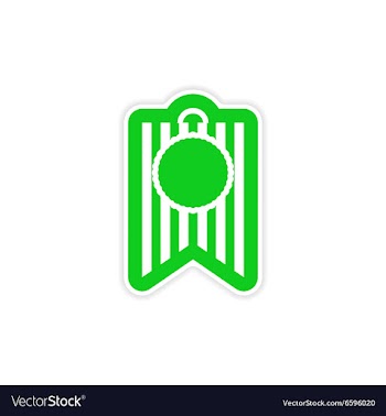 Stylish paper sticker on white background festive vector image