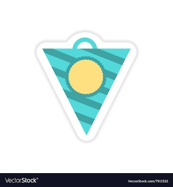 Stylish paper sticker on white background festive vector image