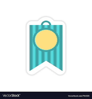 Stylish paper sticker on white background festive vector image