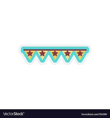 Stylish paper sticker on white background festive vector image