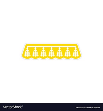Stylish paper sticker on white background festive vector image