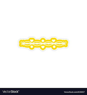 Stylish paper sticker on white background festive vector image