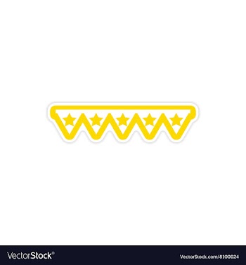 Stylish paper sticker on white background festive vector image
