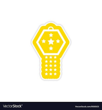 Stylish paper sticker on white background festive vector image