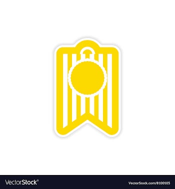 Stylish paper sticker on white background festive vector image