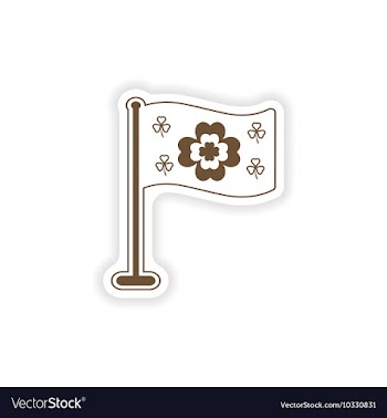 Stylish paper sticker on white background flag vector image