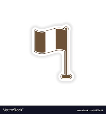 Stylish paper sticker on white background flag vector image