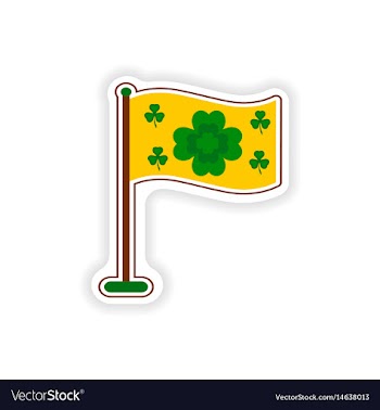 Stylish paper sticker on white background flag vector image