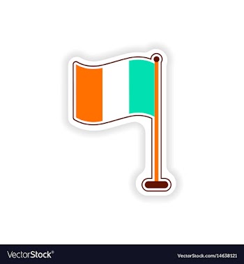 Stylish paper sticker on white background flag vector image